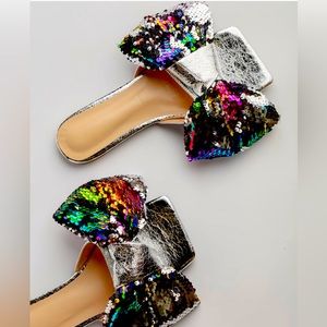 PNK Elephant multi sequin slides. Korean size 260.